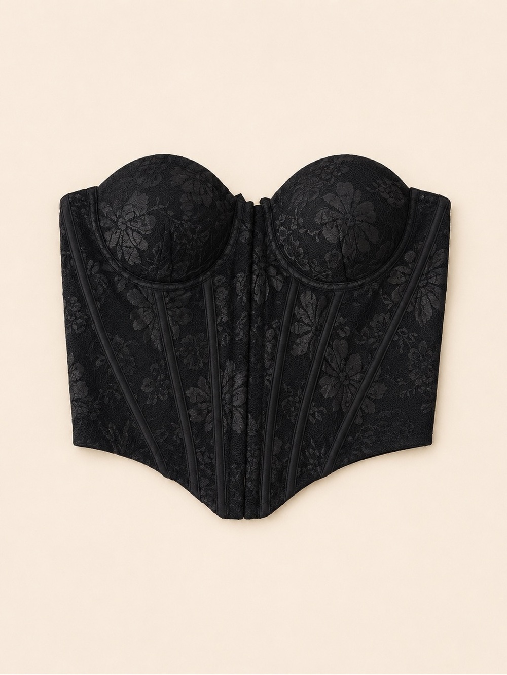 Black Lace Longline Bustier Corset